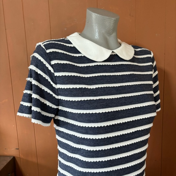 NWT Maison Jules Peter Pan Collar Striped Dress, Small - Picture 6 of 9